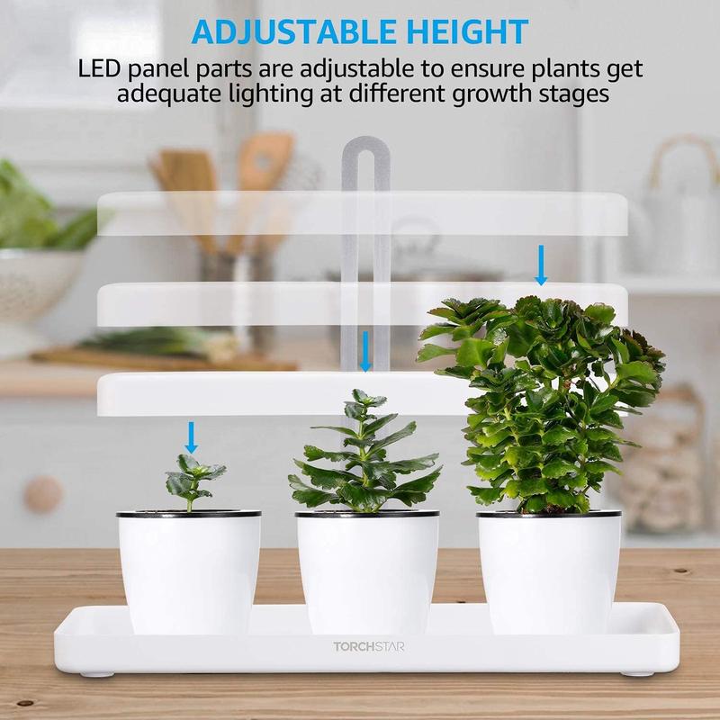 Indoor Plant LED Grow Light with Timer, Full Spectrum, Adjustable Height, Beginner Friendly