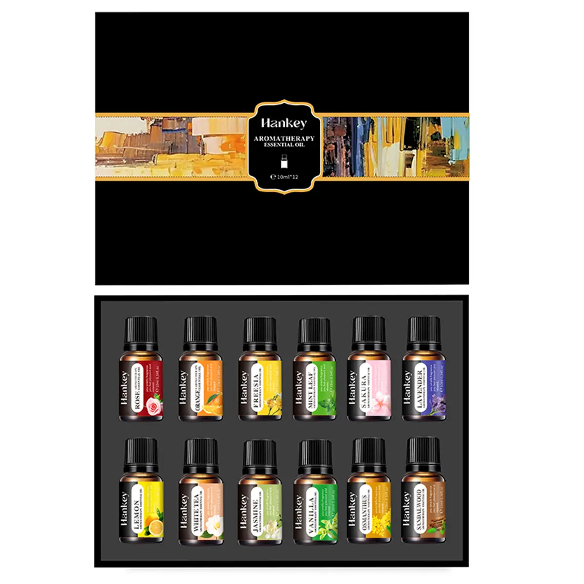 Natural Aroma Floral Essential Oils Set - 10ML Therapeutic Wellness Kit for Diffuser, Humidifier - Customizable Woody, Minty Fresh Scent for Work Use, Soap Making - Relaxing Birthday Gift