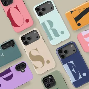 Personalised Initial Design Magsafe Case For Iphone 17 16 15 14 13 12 11 Pro Max, Customization Initial Protective Cover For Samsung S24 S25