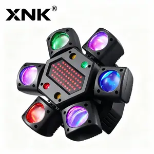XNK Bee Eye Moving Head DJ Light 6 Arms RGBW Beam + Red Green Laser Stage Party Lighting for Club KTV Wedding Festival