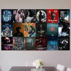 Rod Wave Album Collage Tapestry Flag,  Indoor/Outdoor Wall Hanging Poster for Bedroom Decor, Banner Decoration Items Decorations Supplies Decorating