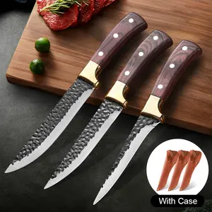 3pcs Stainless Steel Kitchen Meat Cutter, Fishing Knife, Hand-cut Kitchen Knife With Knife Cover, Ultra-sharp Arc Boning Knife, Can Be Accurately Sliced, Trimmed And Deboned By Professional Butchers, Men'S Gifts, Father'S Day Gifts.