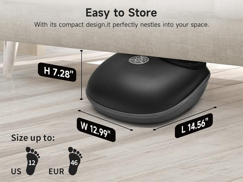 Medcursor Foot Massager with Heat Electric Shiatsu Kneading Machine with Smart APP Mobile Control & 3 Intensity Levels for Home & Office Use - Adjustable