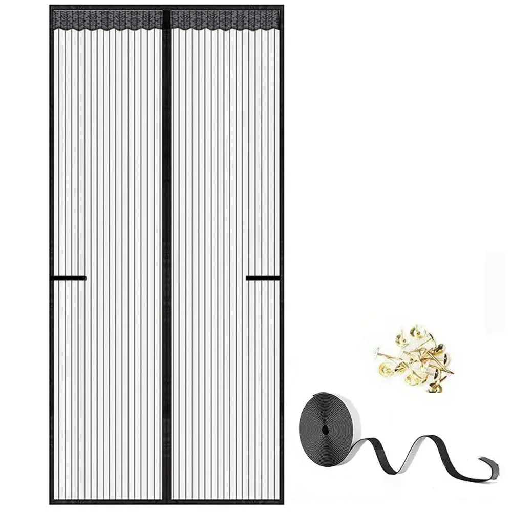 Magnetic Screen Door, Self-sealing Screen Door, Retractable Screen Door Mesh, Pet and Kid Friendly, Hands Free Mesh Partition, Easy Installation