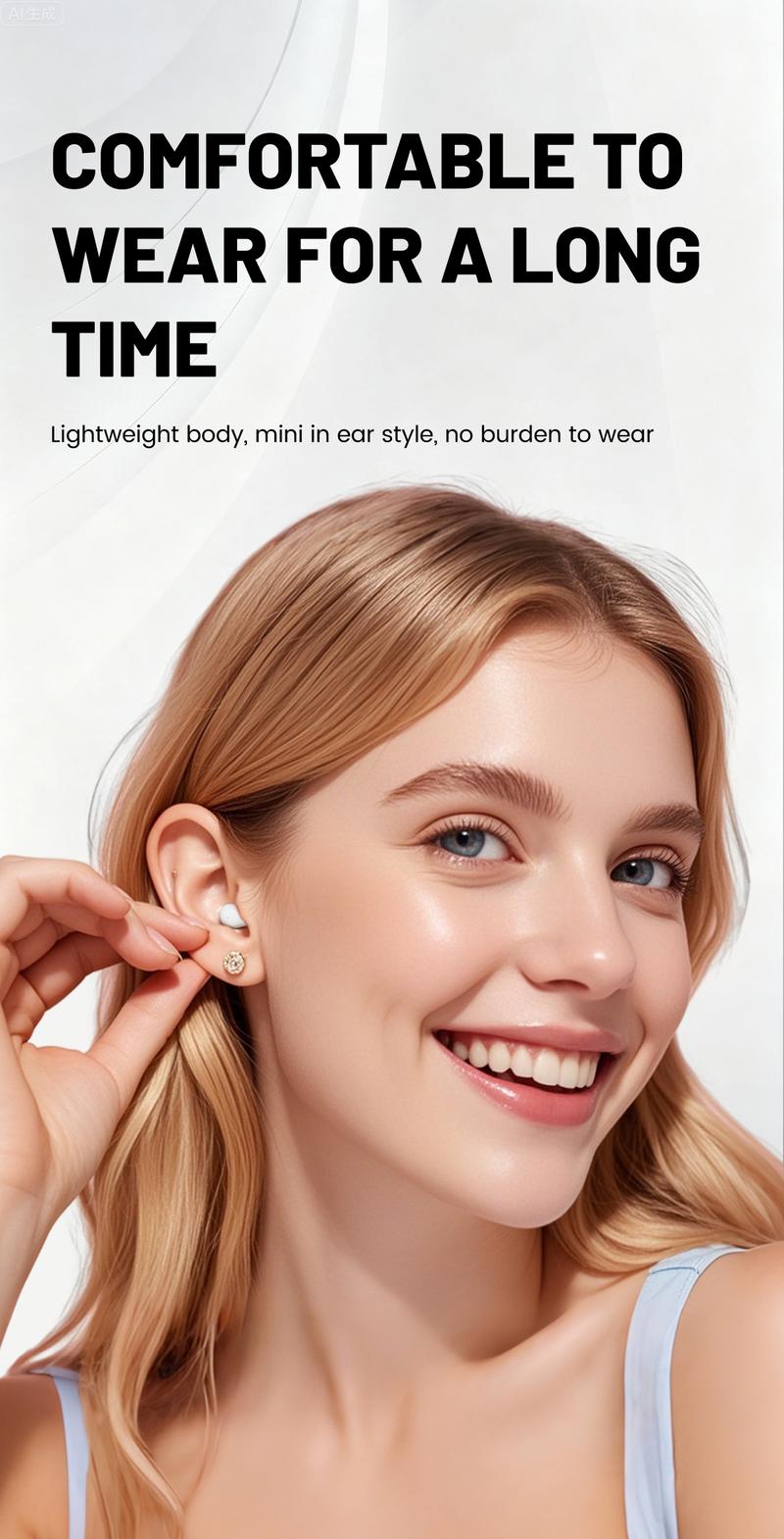 MSHUKCOE Mini Wireless Sleep Earbuds for Side Sleepers, Bluetooth 6.0 in-Ear Headphones with Noise Reduction,Ultra Small Hidden Earphones, Comfortable Fit for Long Wear & Deep Sleep&Work