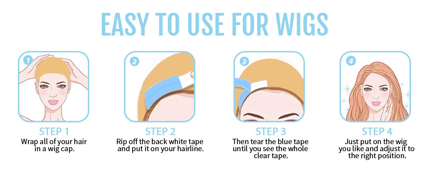 【Spring Glow-Up】36 Counts  Wig Tape for Lace Wigs Double Sided Waterproof Wigs Adhesive, Tape Strips for Lace Front Wig Toupee Sweatproof Invisibletape Seamless Hair Clips