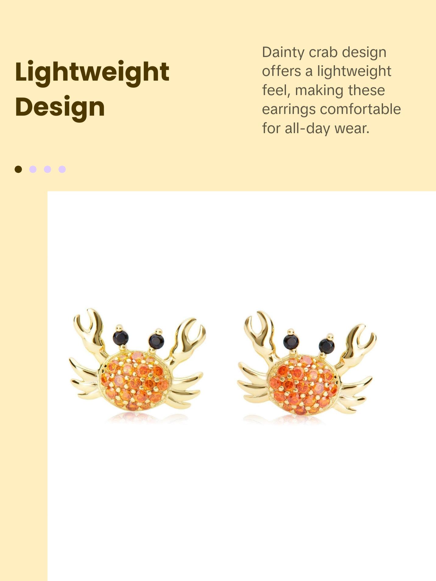 Sterling Silver Crab Earrings