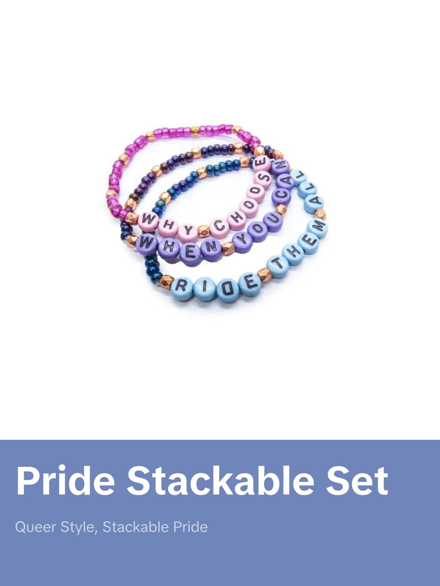Bisexual Pride Stackable Bracelet Set