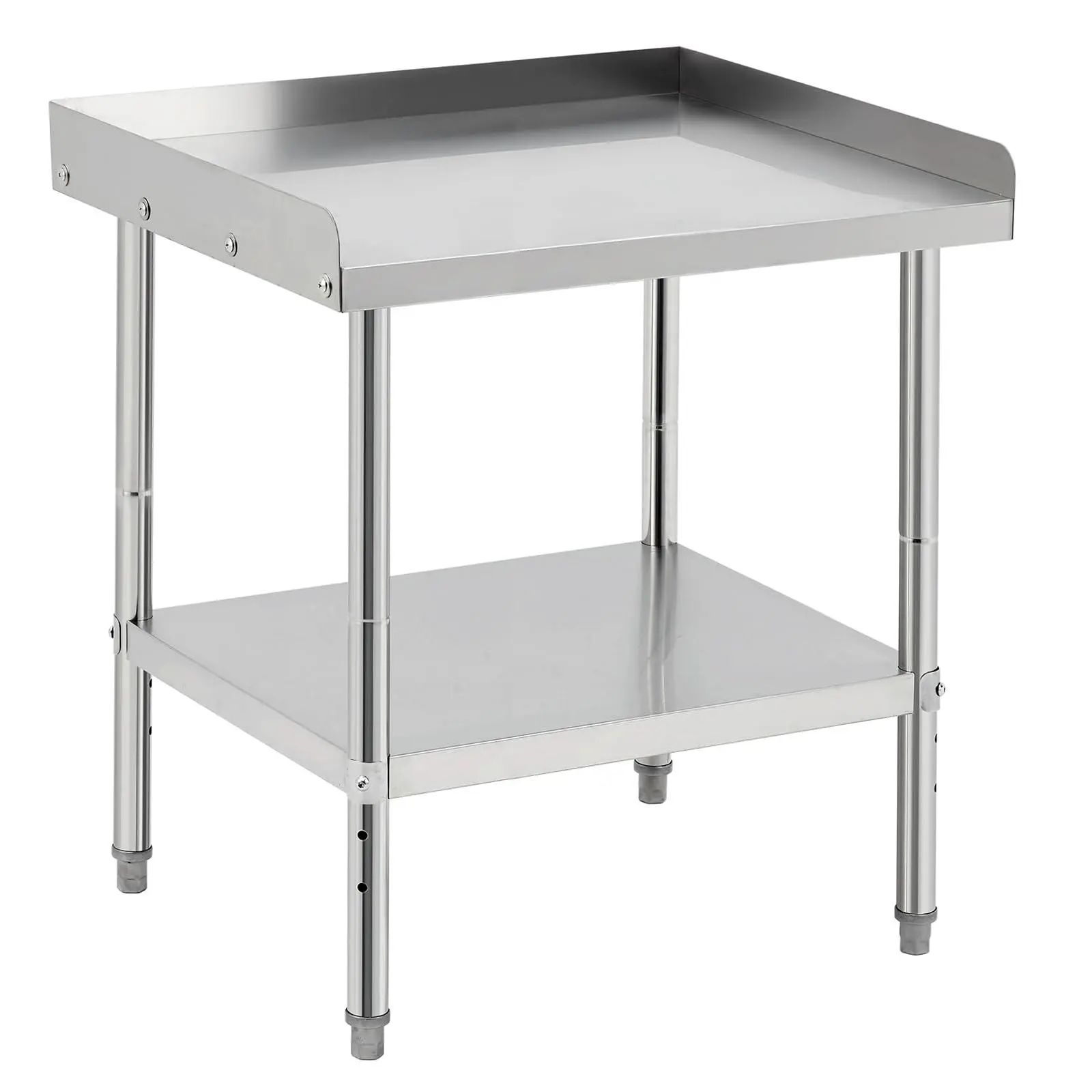 Heavy-Duty Stainless Steel Barbecue Grill Stand Table - BBQ Charcoal Grills, 28x24x30in, 400 lbs Capacity, NSF Certified, Adjustable Height Legs, 2in Edge Baffle, for Commercial Restaurants & Home Use, Waterproof Tape, Industrial Build