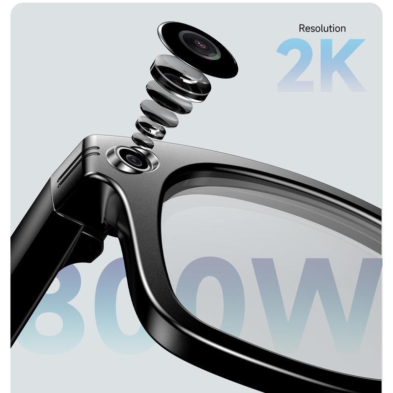 HIRO Smart AI Camera Glasses with 8MP Resolution  Convenient Button Touch Adjustment for Travel Outdoor Adventures Hands-Free Photography 160+Languages Real-Time Translation Bluetooth Wireless Wearable Video Recording  gift Multifunctional Audio Sunglasse