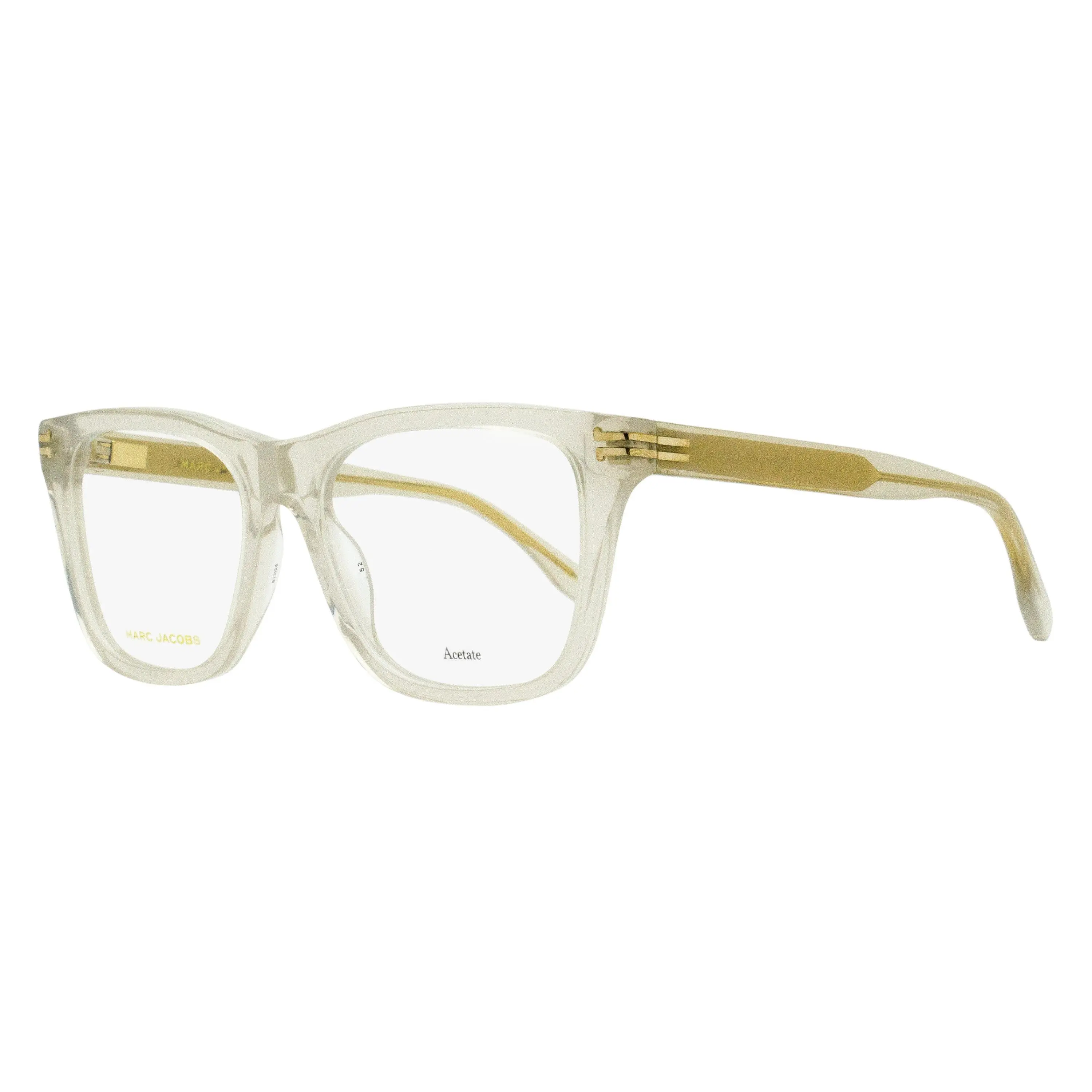 MARC JACOBS Women's MJ 1084 Acetate Square Frame Eyeglasses, Stylish Fashion Optical Frames with Spring Hinges - Nude 52mm, Fashion Frame Eyeglasses, Optical Eyewear