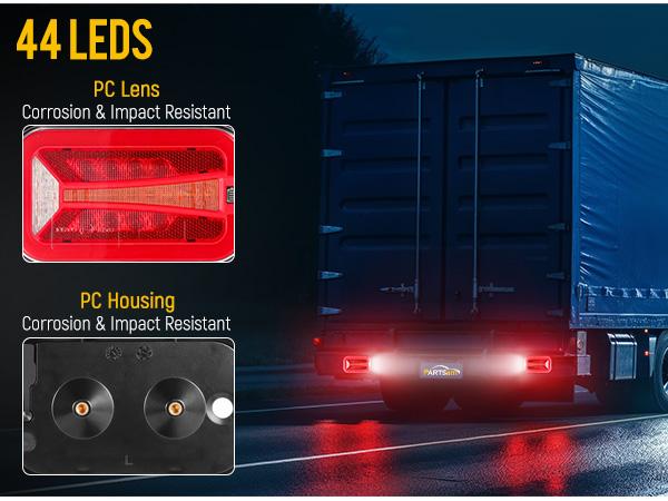Partsam Wireless LED Trailer Light Kit Portable Magnetic Rectangle Stop Turn Reverse License Towing Tail Lights w Metal Bracket 7 Pin Plug for Trucks Trailers 12 -24V IP67 Waterproof