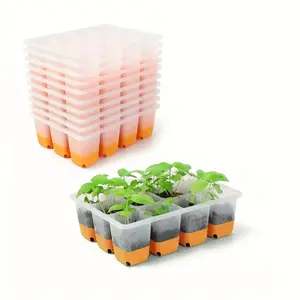 Seed Starter Tray, 120 Cells Seed Starter Kit, Reusable Silicone Seedling Starter Trays Base, Greenhouse Germination Tray Kit, Plant Labels and Garden Tools, Durable Growing Tray