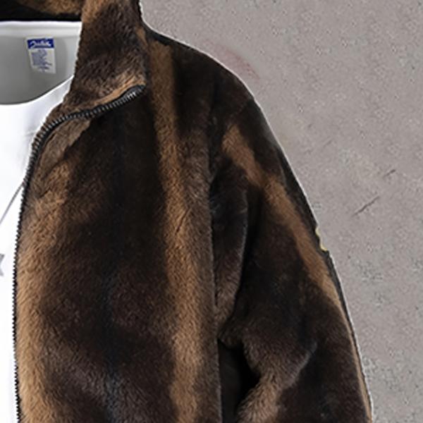 Men's Winter Cotton Jacket Stand Collar Fleece Casual Coat Woolen Overcoat Thickened Warm Cardigan Outerwear Fashion Windproof Stand Collar Jacket Men