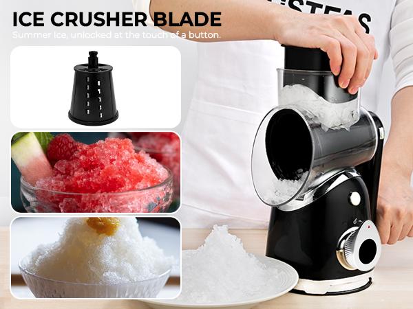 SUSTEAS Rotary Vegetable Chopper - 6 Blades, Suction Base, Handle, Bonus Blade Organizer, Kitchen Slicer, Practical Mother's Day Gift. Utensils Beige Cutting New Black