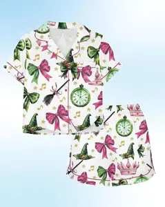 Wicked Satin Pajamas, Broadway Musical Sleepwear, Elphaba Glinda PJs Set, Wizard of Oz Inspired Pajamas, Cozy Witchy Satin Loungewear