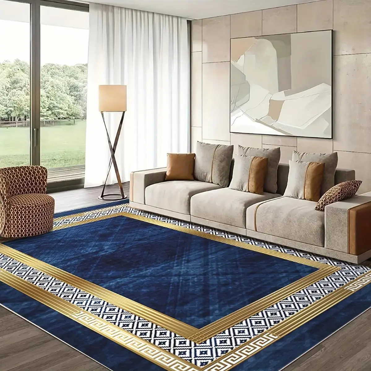 1pc Luxury Imitation Cashmere Anti-slip Rug Washable for Home Decor Rug for Living Room, Bedroom, Dining Room, Home Office, Basement, Outdoor Camping, Area Rugs Home Decoratio