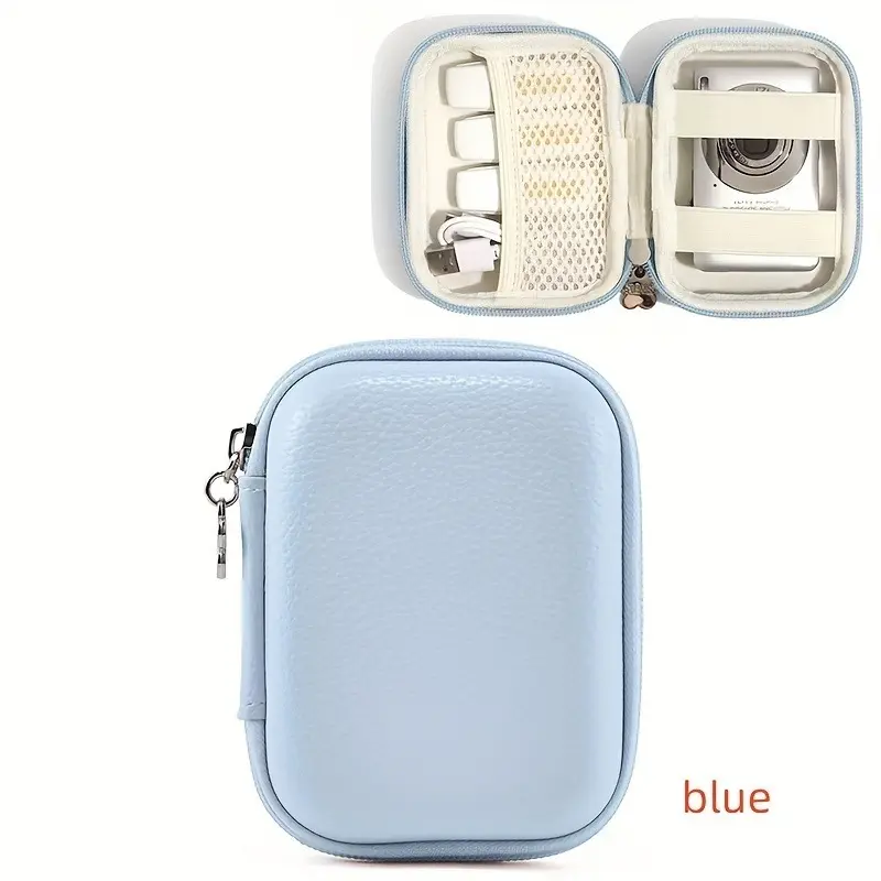 Stain-resistant EVA hard-shell storage case, durable travel electronic product organizer, non-slip textured surface, suitable for power banks, cameras, chargers, data cables; ideal for digital travelers, Travel Accessories, Traveling Essentials