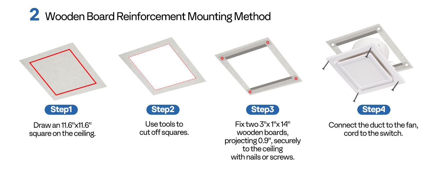 VIVOHOME Bathroom Exhaust Fan with Light, Ceiling Ventilation Fan, 3-Color Adjustable LED (3000K/4500K/6500K), 4" Duct Mount for Shower & Home Use