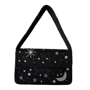 Moon & Star Beaded Shoulder Bag