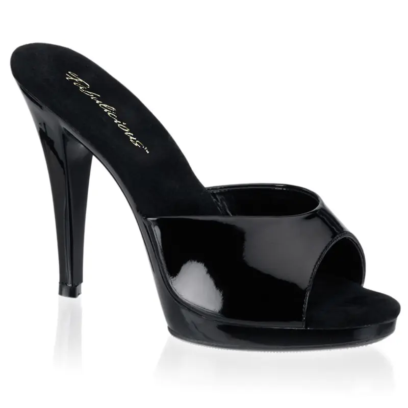 Women's Synthetic Open Toe Stiletto Platform Slide Sandals - Ankle Strap Sandals, 4 1/2" (11.4cm) Heel, Classy Heels for Women, Formal Event Footwear