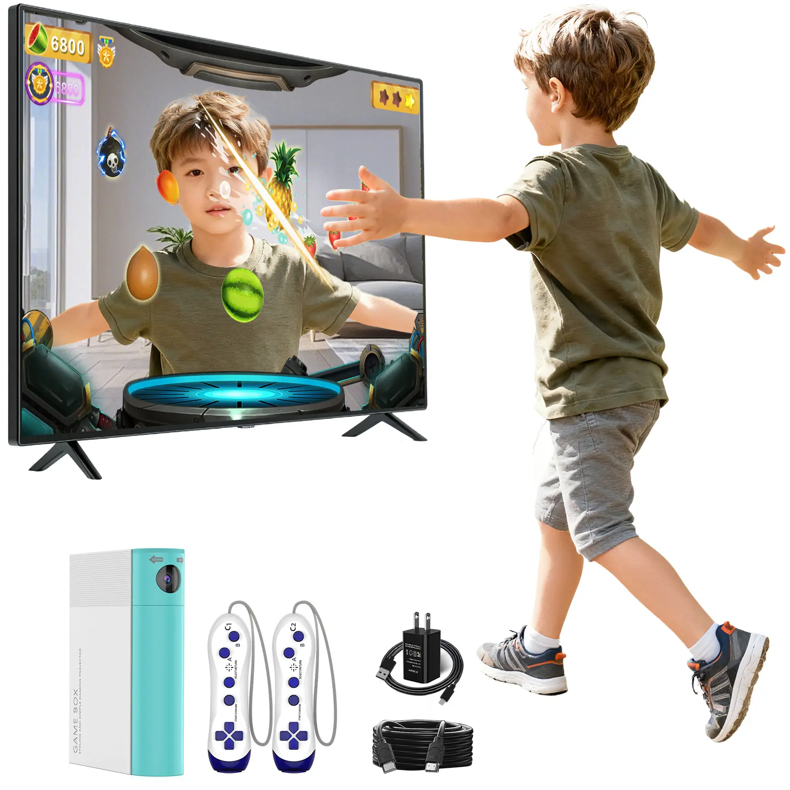 AR Motion Gaming Console - Home Digital Game Box with Active Play Features, Cool Gift for Kids (Ages 3-12), Family Home Entertainment Gadget for Game Nights,sohochic