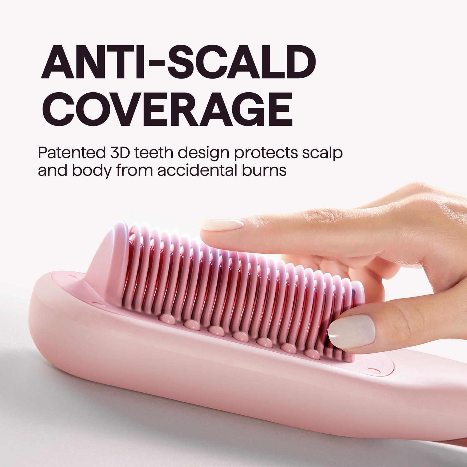 Wavytalk Steamline Pro Steam Hair Straightener Brush and Wavytalk Smooth Barrier Heat Protectant Spray Set