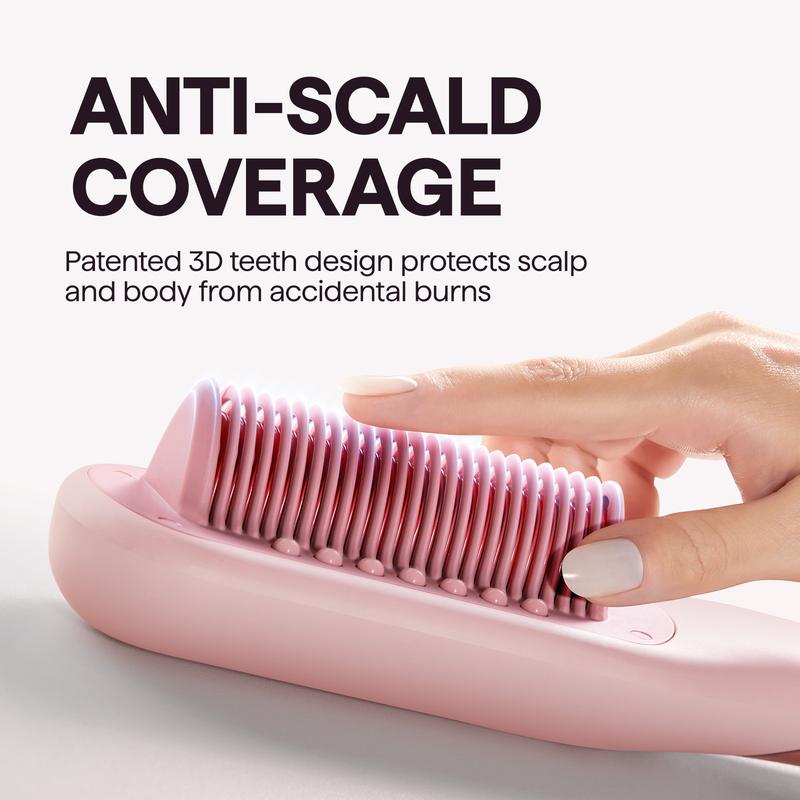 Wavytalk Steamline Pro Steam Hair Straightener Brush and Wavytalk Smooth Barrier Heat Protectant Spray Set