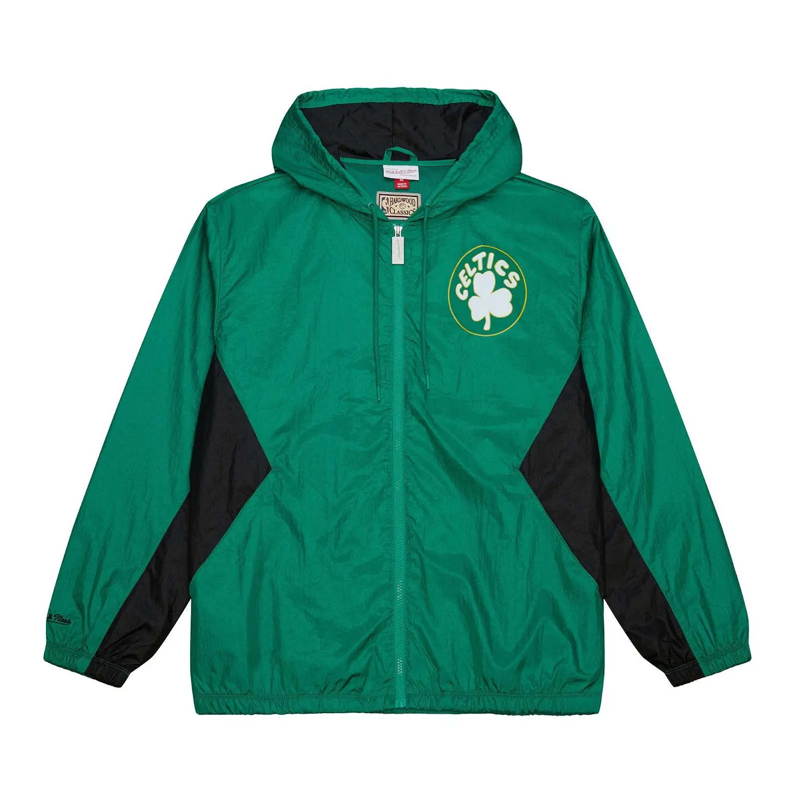 Mitchell & Ness Men's Boston Celtics Casual Graphic Regular-Fit Kelly Green Vintage Full-Zipper Playmaker Windbreaker Jacket