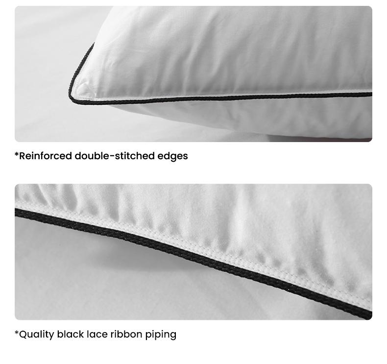 APSMILE Memory Goose Feather Down Pillow Set of 2 with Organic Cotton Cover Super Fluffy Cozy Hotel Collection for Side Back and Stomach Sleepers