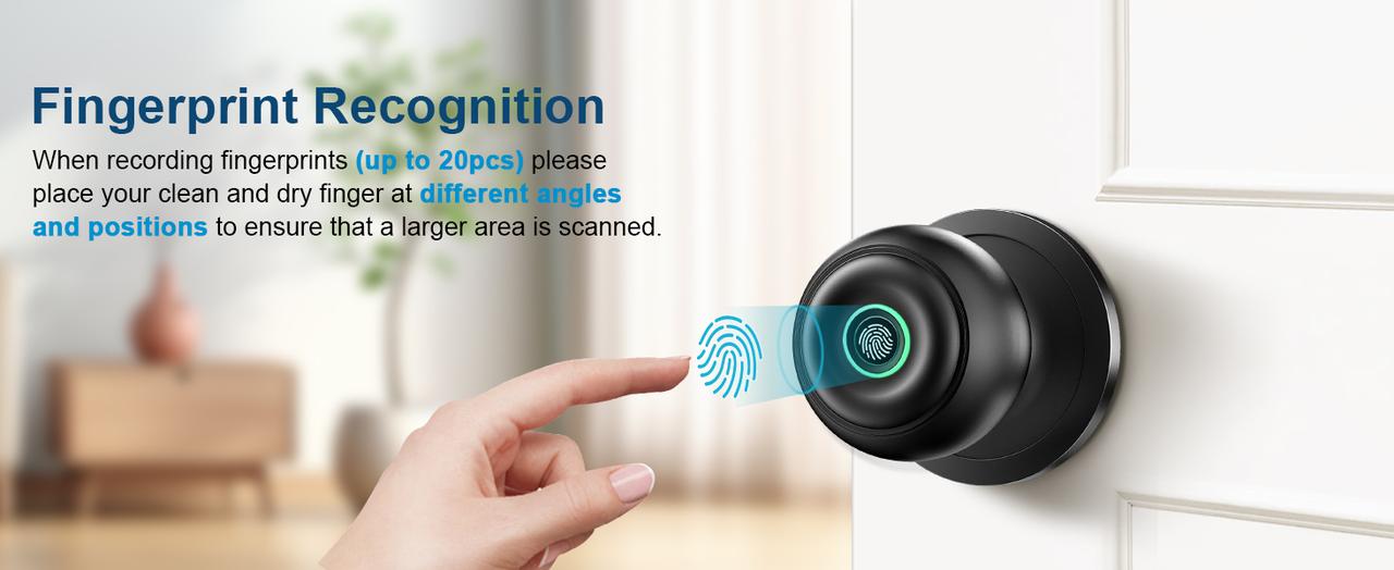 Valentine's Day Gift EUERTE Smart Fingerprint Door Lock 3-in-1 with TT App Control & 5S Auto-Lock Rechargeable Battery for Rooms Offices Apartments Warehouses Garages Black Friday Gift