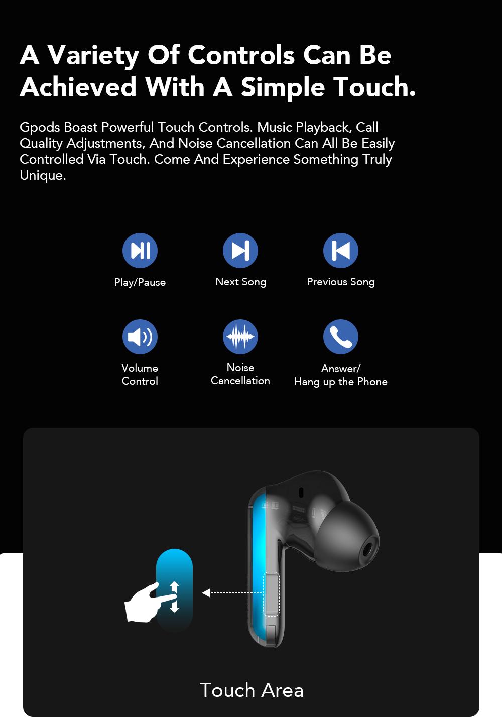 MINISO MS110 Adjustable lighting Eabuds, ANC Noise Cancellation Headphones,Bluetooth 6.0, 3 Noise Reduction Modes, True Wireless In-Ear Earphones sport Audio Earbuds audifonos bluetooth wireless headphones