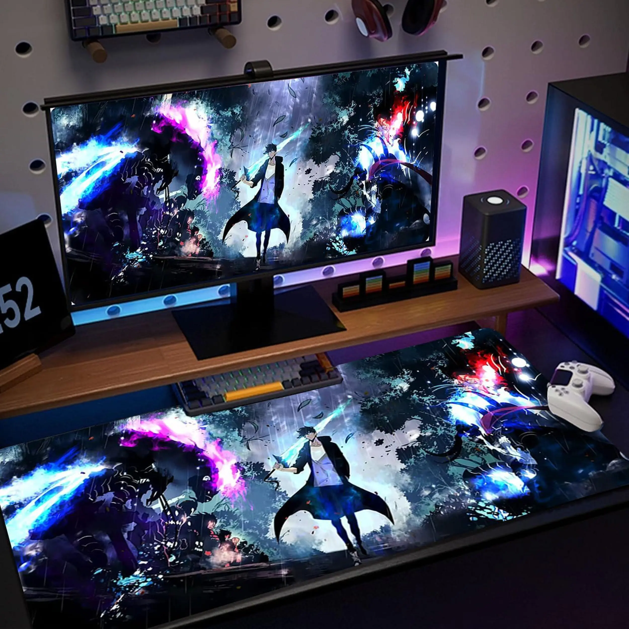 Sung Jinwoo Solo Leveling Anime Japanese Desk Mat, Solo Leveling Mouse Pad, Keyboard Mat, Sung Jinwoo Anime Desk Mat For Office, Gift For Gamer