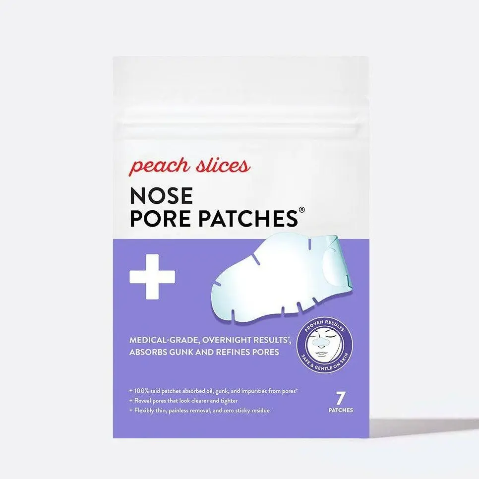 Nose Pore Patches from Peach Slices - Hydrocolloid Blackhead Remover Pore Strips - Overnight Pimple Patch - Korean Skincare Acne Smoothing