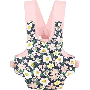 Toy Baby Carrier for Dolls Reborn Baby Doll Carrier for Kids Doll Accrssories Carrier for Doll - Pink - Daisies