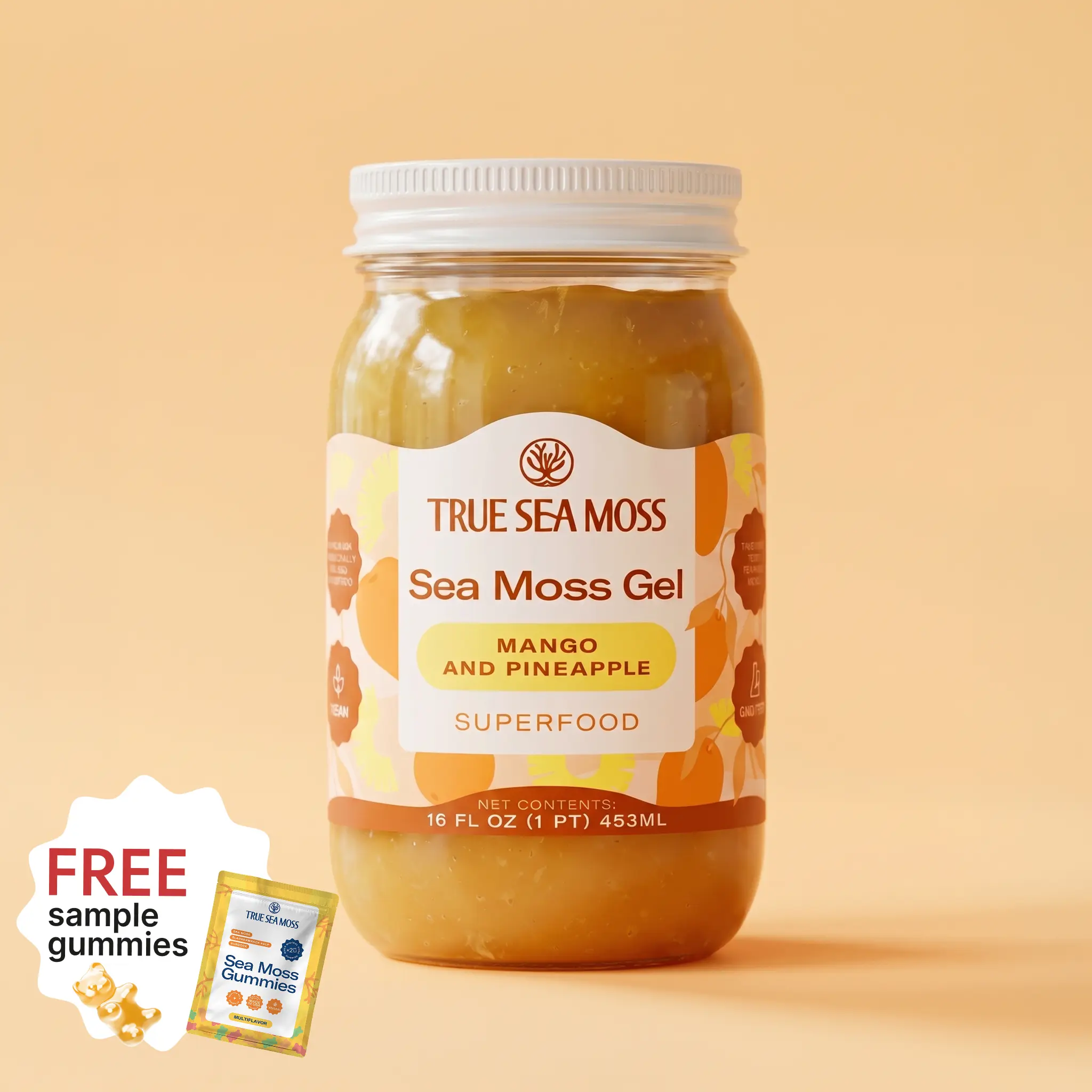True Sea Moss Mango-Pineapple Irish Sea Moss Gel – Rich in Essential Minerals & Vitamins – supports overall vitality