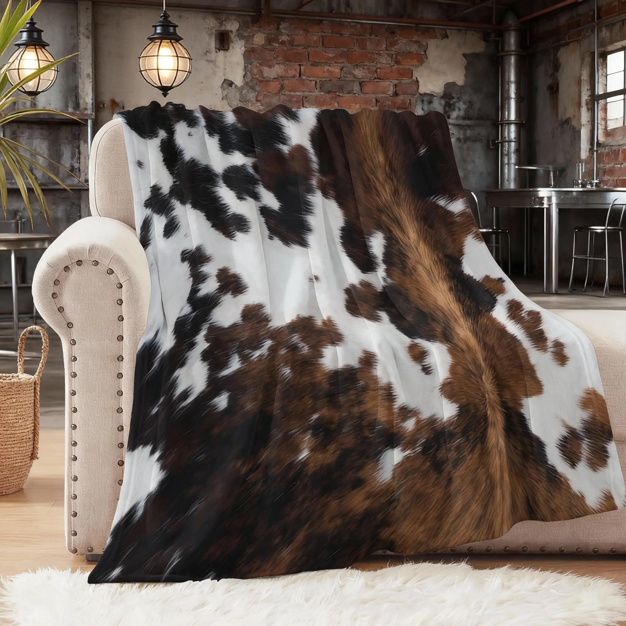 Funny Cow Print Soft Throw Blanket, Warm All-Season, Breathable & Cozy Bedding for Home Decor, Office Sofa, Travel, Ideal Gift for Her