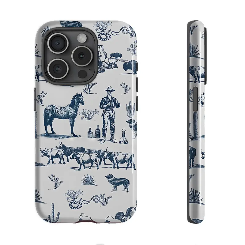 Customized Double Layer TPU-PC Wild West Adventure Phone Case - Glossy, Non-Slip, Minimalist, Shockproof, Anti-Drop, Scratch-Resistant, Soft-Lined Hard Casing, Portable Luxury Women's Gift for iPhone 17 AIR,16,15,14,13,12,11 Pro Plus Max (Bar Compatible),
