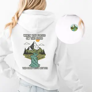 Focus on the Good Hoodie | Positive Mindset Pullover, Motivational Quote Sweatshirt, Inspirational Gift for Men & Women