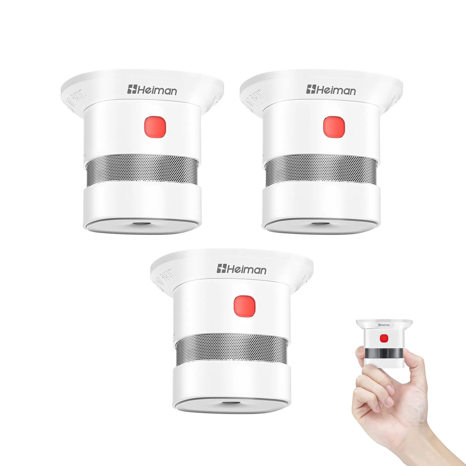 Heiman Home Smoke Detectors,Mini Portable Fire Alarm,Quick Install,10-Year Replaceable Battery,Easy Test & Silence,Compact Design,Loud 85dB Alert,High-Accuracy Photoelectric Sensing, Motion Sensor Security Wireless Indoor Security (1 Pack)