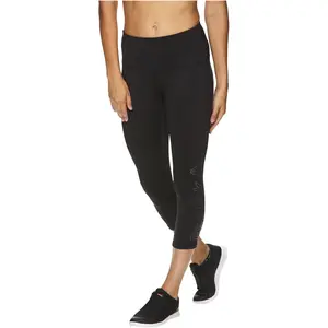Reebok Womens Highrise Capri Compression Athletic Pants