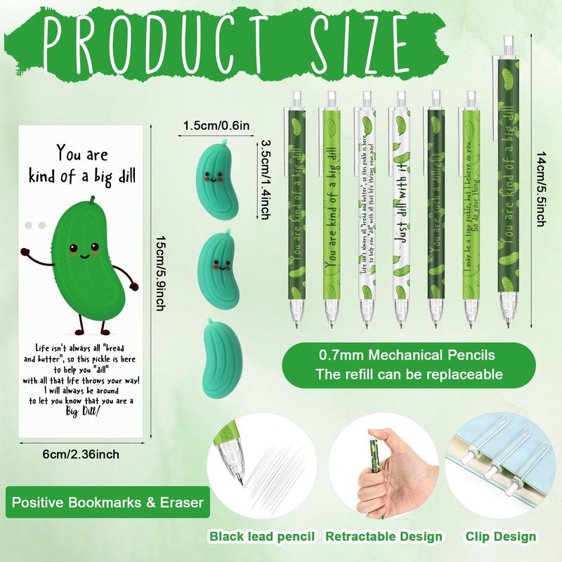 30/60 Sets Inspirational Mechanical Pencils Easter Egg Stuffers Easter Employee Appreciation Gift 0.7mm with Eraser Positive Card Emotional Support Art Material Easter Gift for Student Teacher Office Classroom Prize Supplies Creative Stationery (6 Styles)