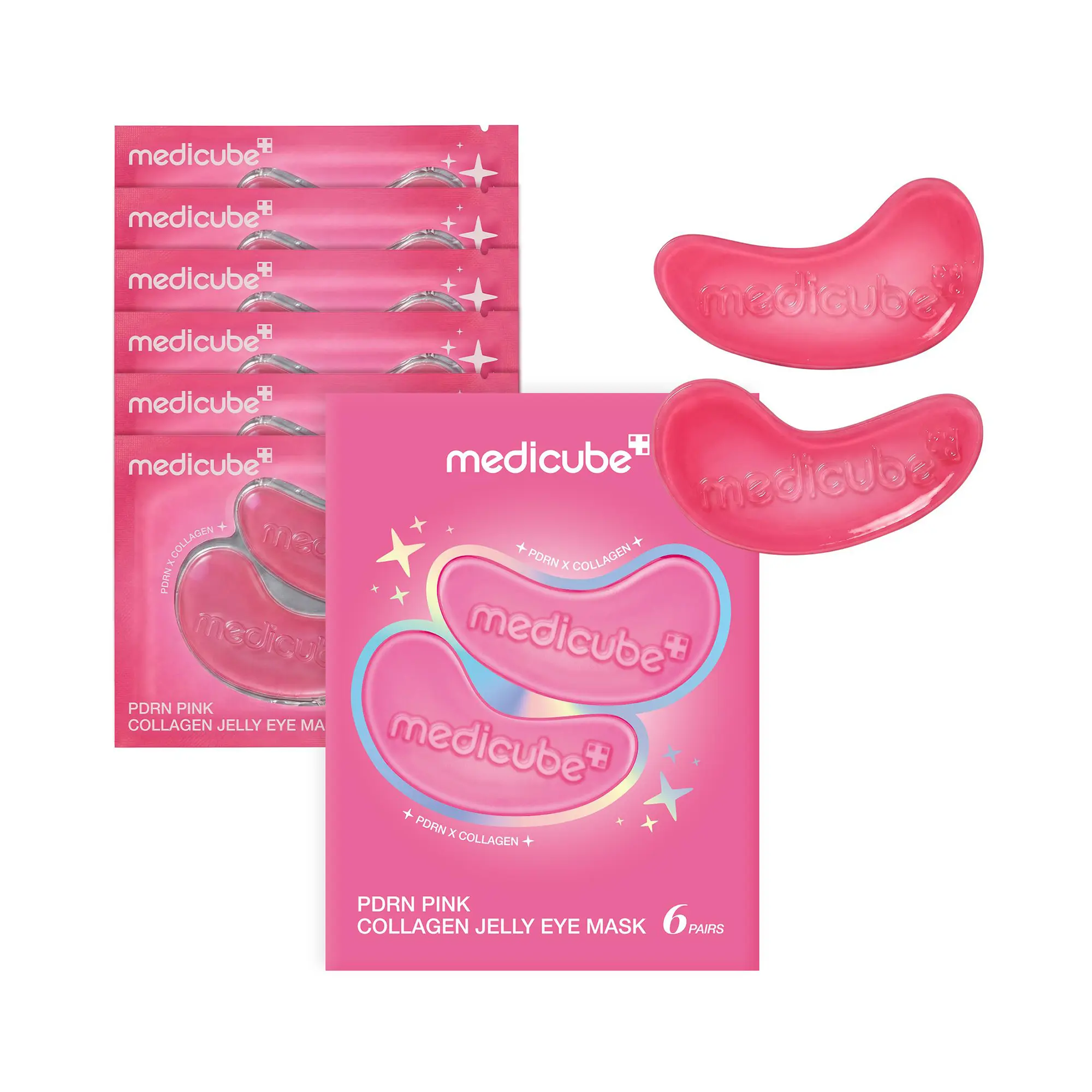 [medicube] PDRN Pink Collagen Jelly Eye Mask | Hydrogel Eye Patches with PDRN, Collagen, NAD | Refreshing for Puffy, Tired Eyes | Firming for Look of Wrinkles, Fine Lines | Korean Skincare (6/28/50 Pairs)