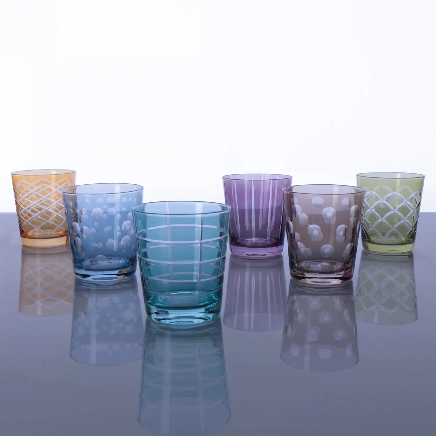 Beatriz Ball Carved Double Old Fashioned Glass, Set of 6