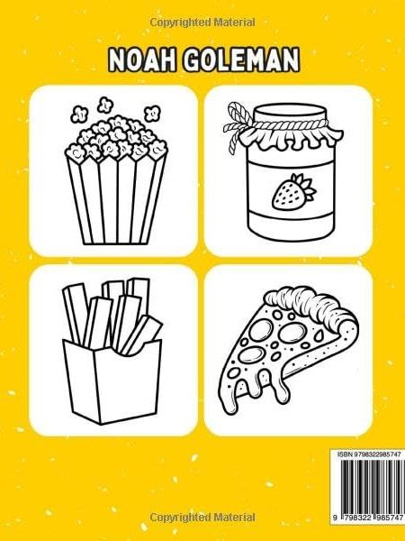 Food and Snacks Coloring Book: Bold and Easy Designs for Both Adults and Kids
