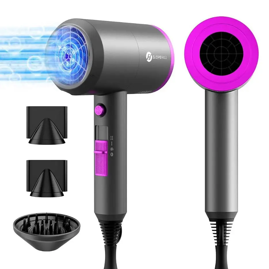 Slopehill Professional lonic Blow Dryer - 1800W High-PowerCorded 2-Speed Drying Hair Dryer with ConstantTemperature, Low Noise, 2 Concentrator Nozzles, 1 Diffuser,Safety Plug (Christmas Gift), 2-Speed Hair, SummerWins, DealsForYouDays tiktokshopbacktoscho