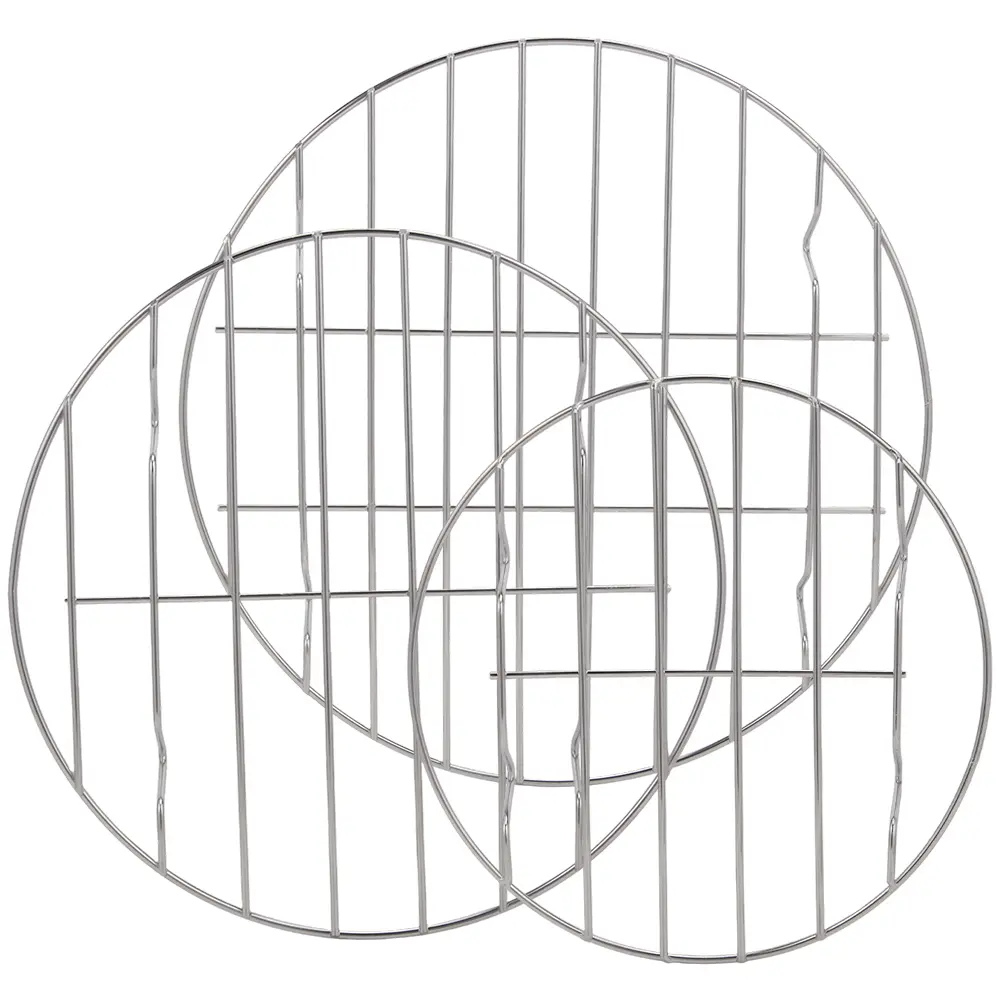 3Pcs Round Wire RackStainless Steel Elevated Cooking Grid, Oven Safe Cooling Steaming Roasting Rack for Cake Bread Pizza, Multi-purpose Kitchen Baking Accessory