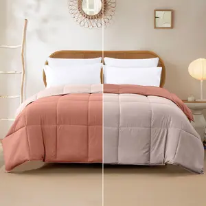 Modern Threads Reversible Down Alternative Comforter Rosewood & Rose Twin