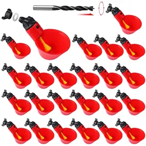 12Pack Chicken Waterer Cups,Poultry Water Cups,Automatic Poultry Waterer for DIY Poultry Quail Duck Chicken Bird Drinker