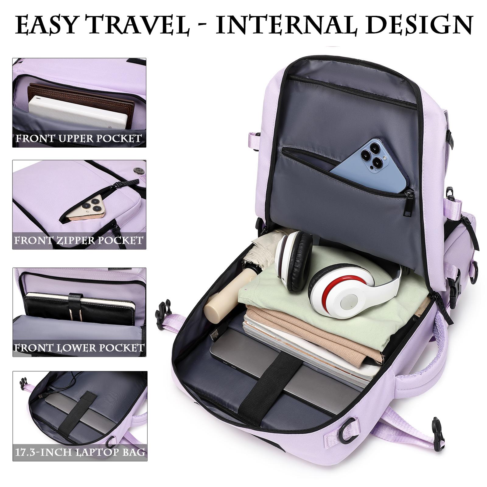 This 3-in-1 large-capacity multi-functional business travel backpack features a shoe compartment and USB charging port. It's lightweight, suitable for everyday use, unisex, and offers organized storage. A stylish and portable casual backpack.